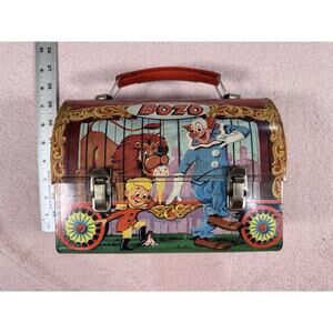 Bozo The Clown 1963 Metal Lunchbox With Thermos Vintage Rare Collectible